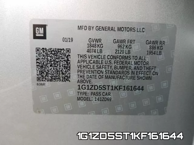 1G1ZD5ST1KF161644 фото 2