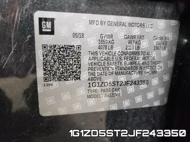 1G1ZD5ST2JF243350 фото 2