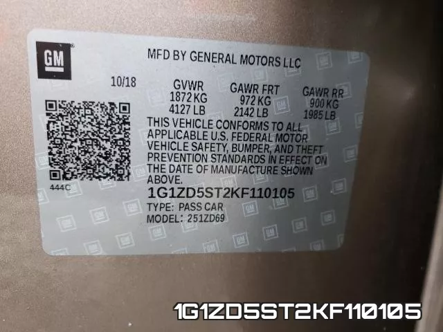 1G1ZD5ST2KF110105 фото 2