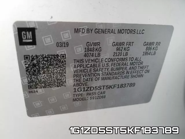 1G1ZD5ST5KF183789 фото 2