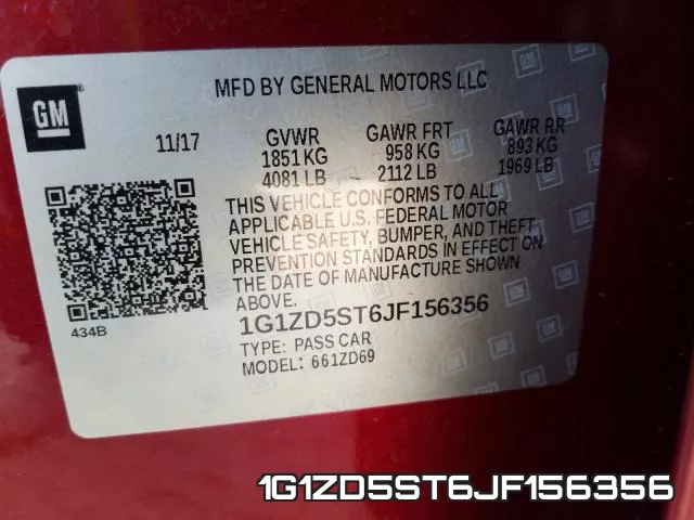 1G1ZD5ST6JF156356 фото 2