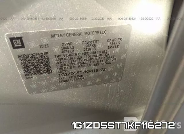 1G1ZD5ST7KF116272 фото 9