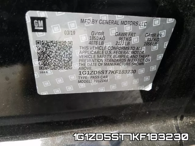 1G1ZD5ST7KF183230 фото 2
