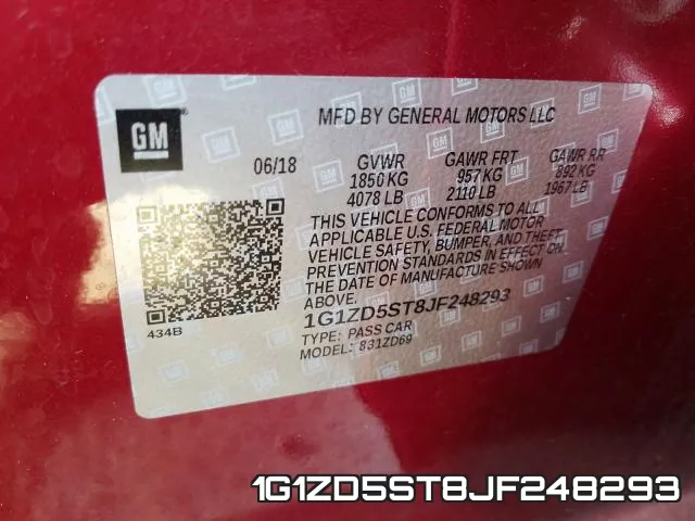 1G1ZD5ST8JF248293 фото 2
