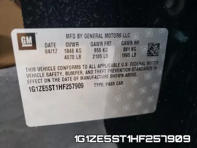1G1ZE5ST1HF257909 фото 2