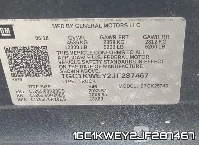 1GC1KWEY2JF287467 фото 10