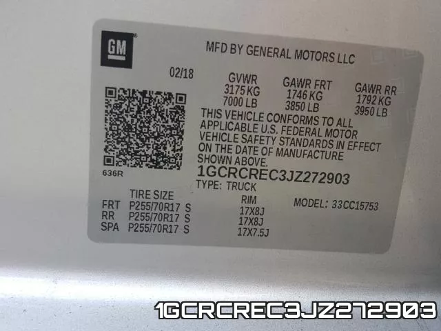 1GCRCREC3JZ272903 фото 2