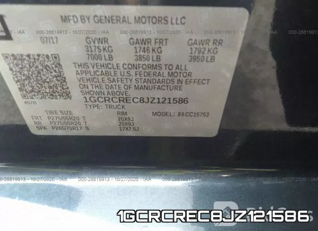 1GCRCREC8JZ121586 фото 10