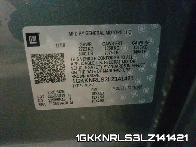 1GKKNRLS3LZ141421 фото 2