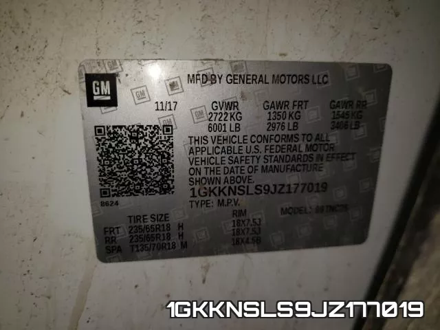 1GKKNSLS9JZ177019 фото 2