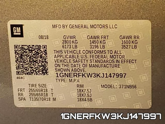 1GNERFKW3KJ147997 фото 2