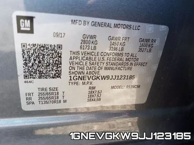 1GNEVGKW9JJ123185 фото 2