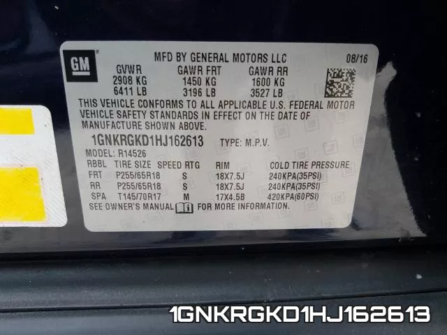 1GNKRGKD1HJ162613 фото 2