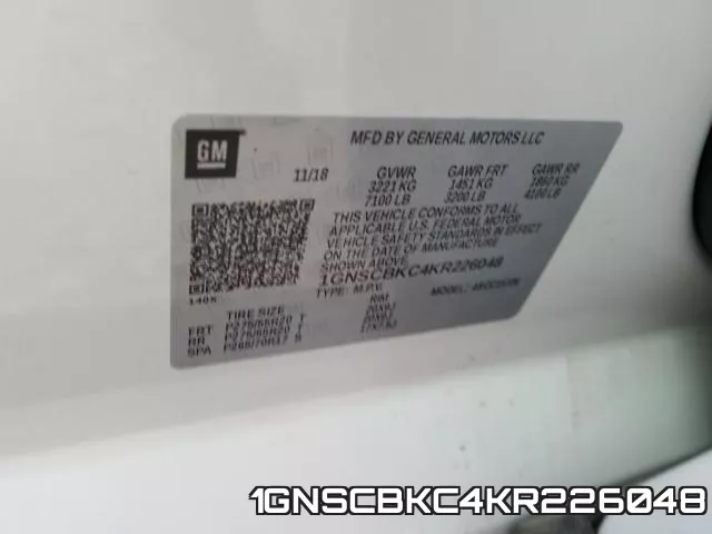 1GNSCBKC4KR226048 фото 2