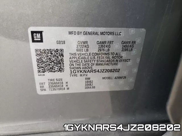 1GYKNARS4JZ208202 фото 2