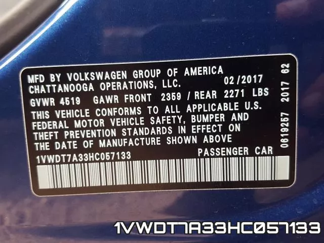1VWDT7A33HC057133 фото 2