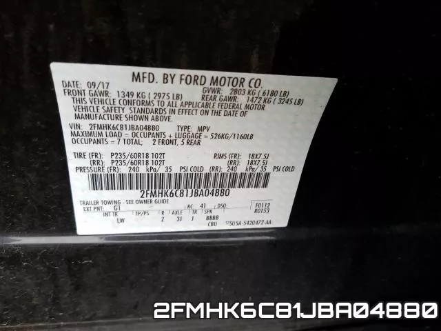 2FMHK6C81JBA04880 фото 2
