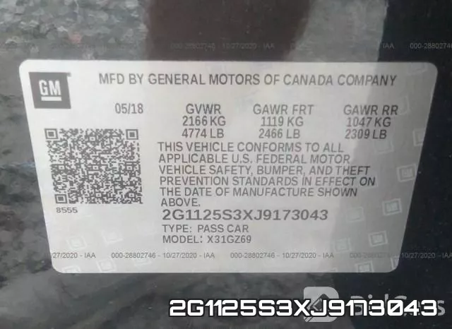 2G1125S3XJ9173043 фото 10