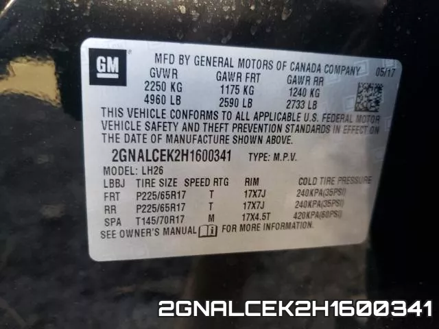2GNALCEK2H1600341 фото 2