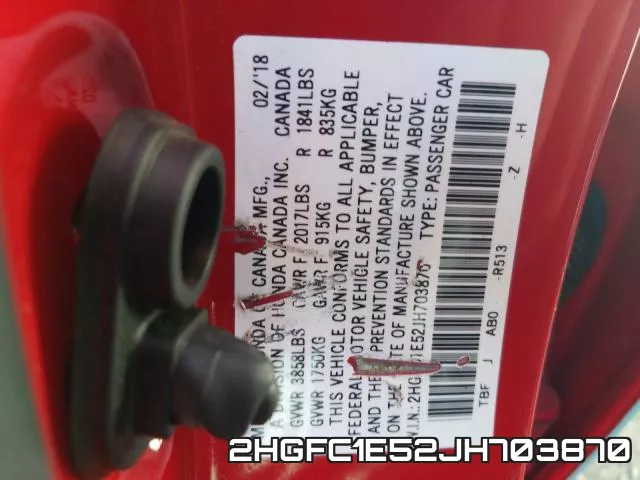 2HGFC1E52JH703870 фото 2
