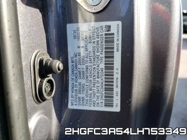 2HGFC3A54LH753349 фото 2