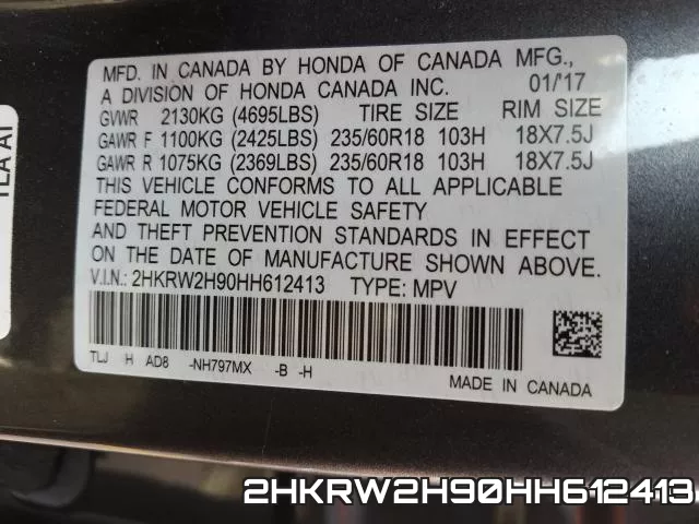 2HKRW2H90HH612413 фото 2