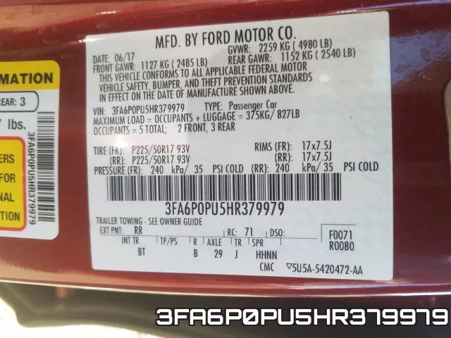 3FA6P0PU5HR379979 фото 2