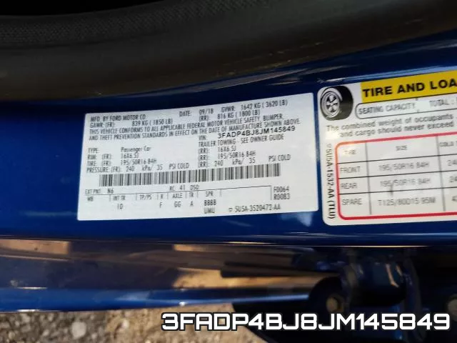 3FADP4BJ8JM145849 фото 2