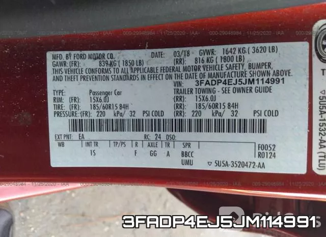 3FADP4EJ5JM114991 фото 10