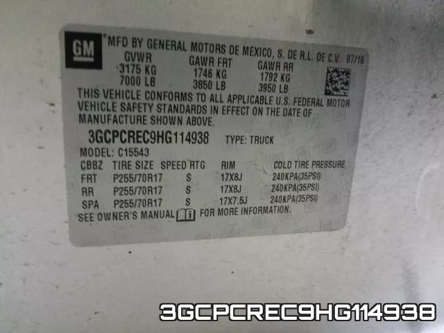 3GCPCREC9HG114938 фото 2