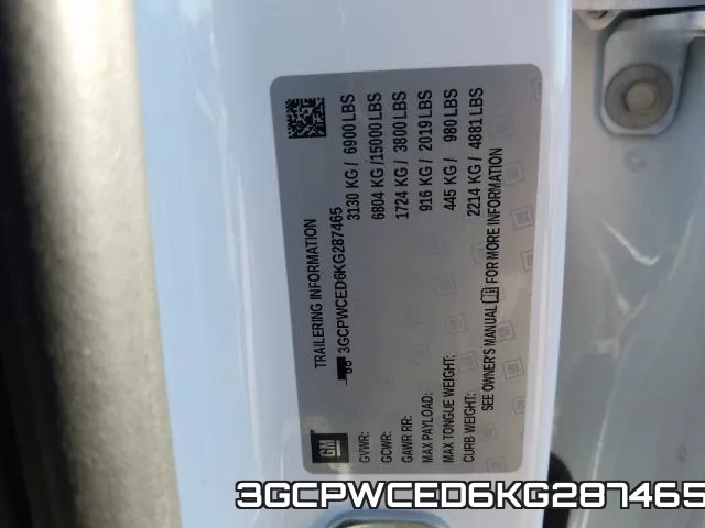3GCPWCED6KG287465 фото 2