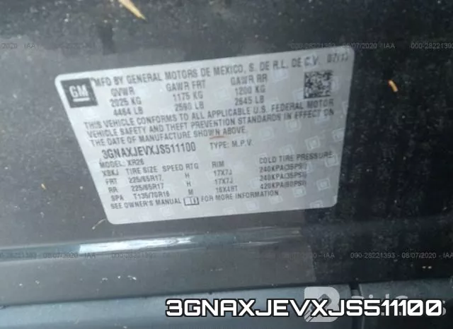 3GNAXJEVXJS511100 фото 10