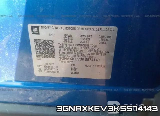 3GNAXKEV3KS574143 фото 9