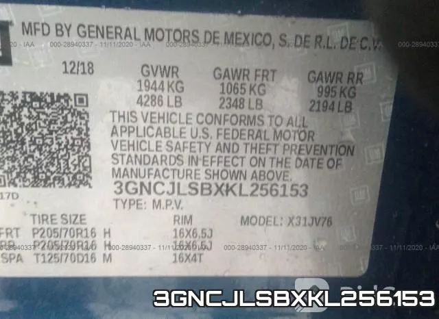 3GNCJLSBXKL256153 фото 10