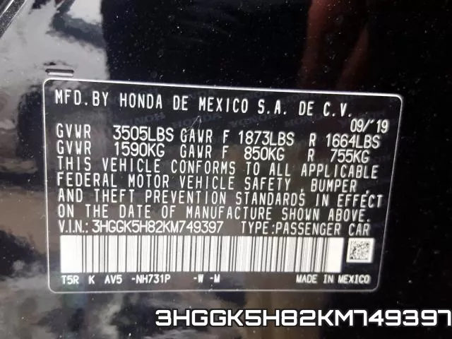 3HGGK5H82KM749397 фото 2