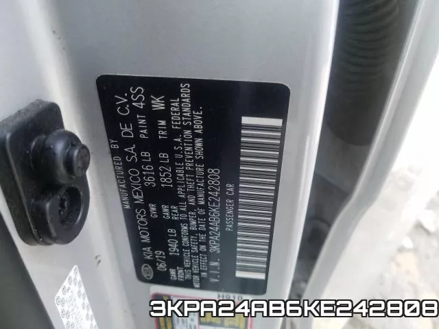 3KPA24AB6KE242808 фото 2