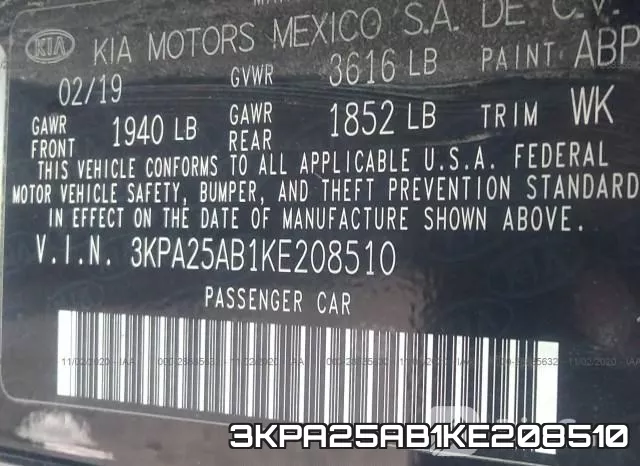 3KPA25AB1KE208510 фото 10