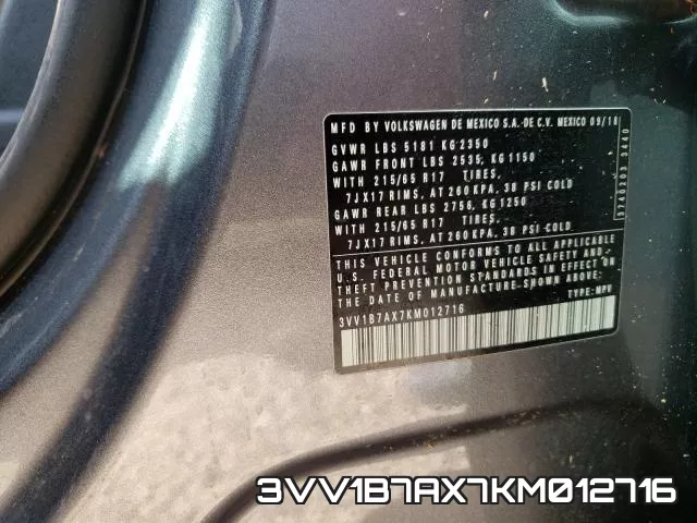 3VV1B7AX7KM012716 фото 2