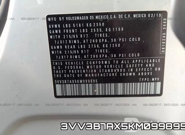 3VV3B7AX5KM099895 фото 10