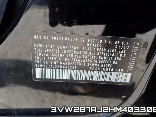 3VW2B7AJ2HM403308 фото 2