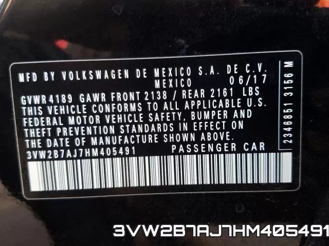 3VW2B7AJ7HM405491 фото 2