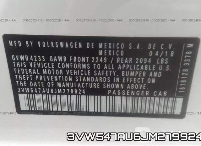 3VW547AU6JM279924 фото 9