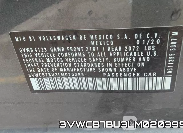 3VWCB7BU3LM020399 фото 10