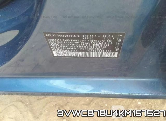 3VWCB7BU4KM157527 фото 10