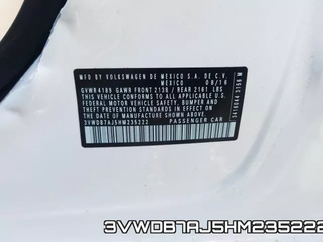 3VWDB7AJ5HM235222 фото 2