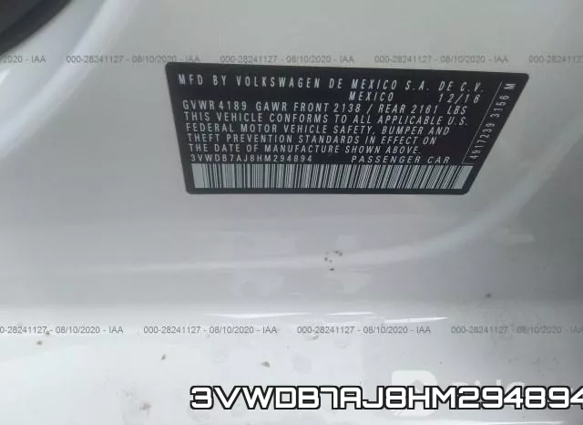 3VWDB7AJ8HM294894 фото 10