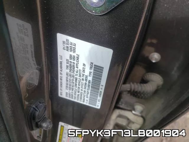 5FPYK3F73LB001904 фото 2