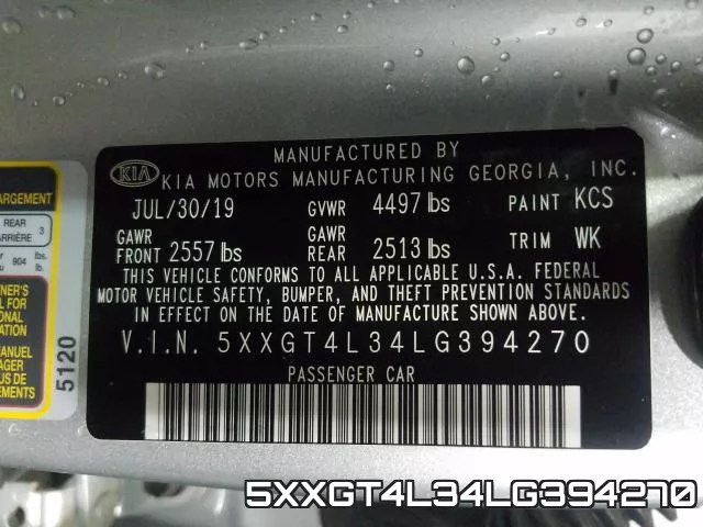 5XXGT4L34LG394270 фото 2