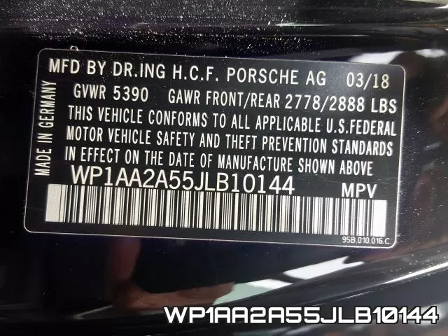 WP1AA2A55JLB10144 фото 2