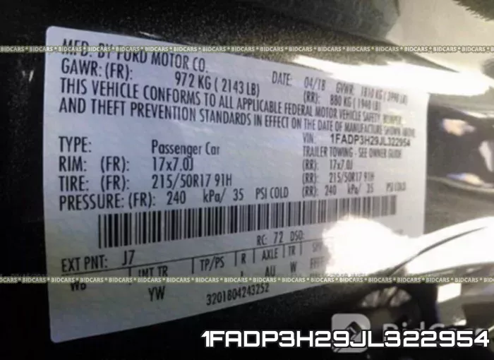 1FADP3H29JL322954 фото 10